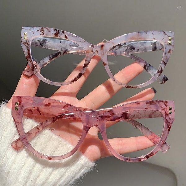 Güneş gözlükleri kedi gözü kadın mavi ışık engelleme gözlükler 2023 moda tasarımı vintage kelebek bilgisayar optik gözlük Lady için