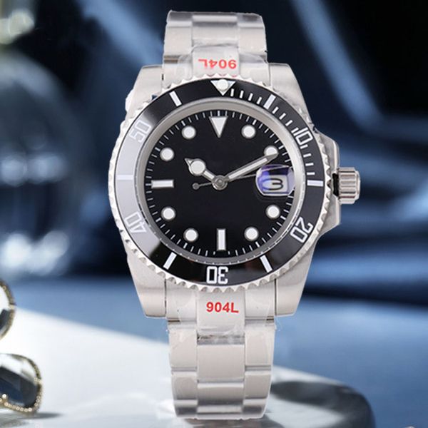 Luxo novo GMT II 2 relógios de aço inoxidável mergulho branco preto prata mestre 40mm relógio masculino designer mecânico automático relógios de pulso clássicos de alta qualidade