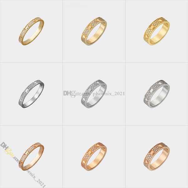 Schmuckdesigner für Frauen Liebesschraubenring Designer Ring Diamond Pave Titaniumstahlringe Gold plattiert nie verblassen nicht allegisch, gold/silber/rose, store/21621802