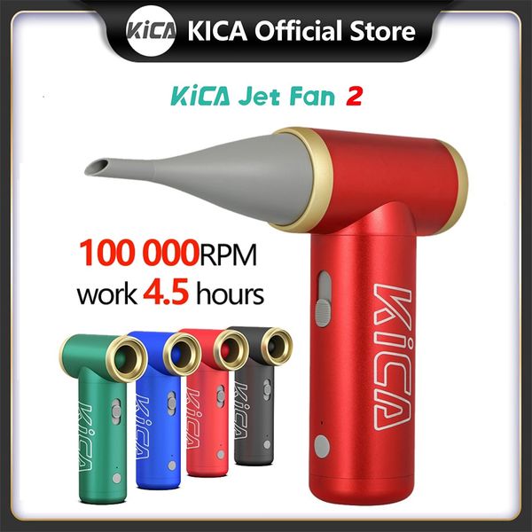 Massaggiatore per tutto il corpo KICA Jetfan 2 Spolverino ad aria compressa Soffiatore elettrico per polvere Pulitore portatile senza fili per tastiera del computer per PC Auto 100000 giri/min 230922