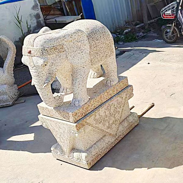 Heteromorfik taş, heykeller, korkuluklar, çeşmeler, evcil hayvan hatıra taşları, taş hayvan oyma avlu dekorasyon fil taş heykel, özelleştirilmiş