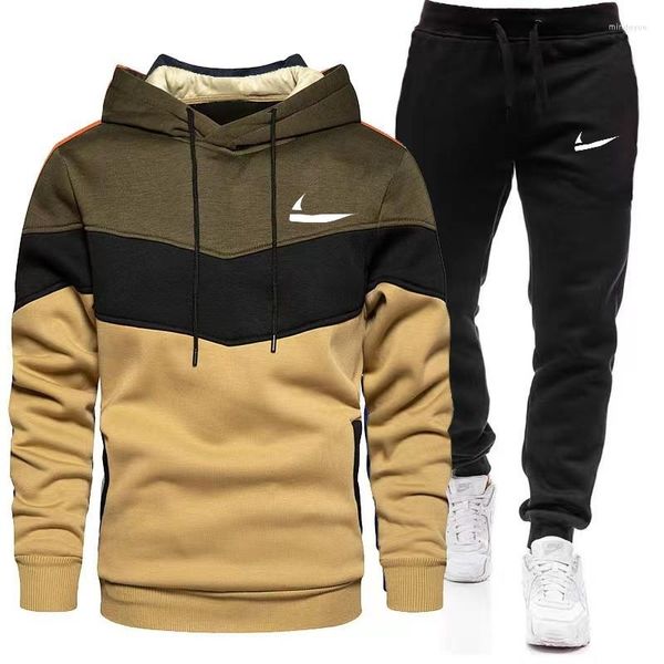 Tracksuits dos homens tech dunks inverno esportes pano luxo terno ao ar livre quente esqui com capuz moletom calça basquete treino moletom com capuz masculino outfit