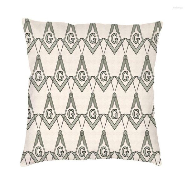 Travesseiro luxo freemason símbolo cor da pele padrão sofá capa de veludo mason caso maçônico decoração do quarto fronha