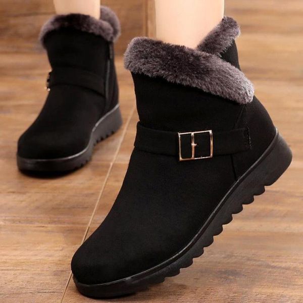 Caldo inverno 661 Donne neve di peluche densamente con cerniera comoda caviglia per esterni scarpe di cotone casual botas de mujer 230923