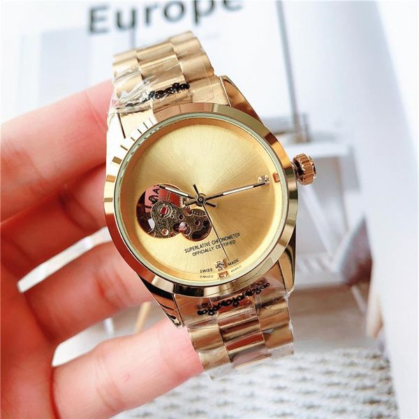 Лучшие бренды высокого качества для мужчин и женщин Часы с автоматическим механизмом Образец дизайнерских часов 35 мм Корпус с алмазной шкалой Президентский ремешок Wate297C
