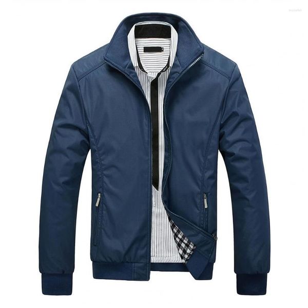 Männer Jacken Plus Größe Männer Herbst Winter Jacke Business Stehkragen Lange Ärmel Taschen Zipper Mantel Männliche Oberbekleidung