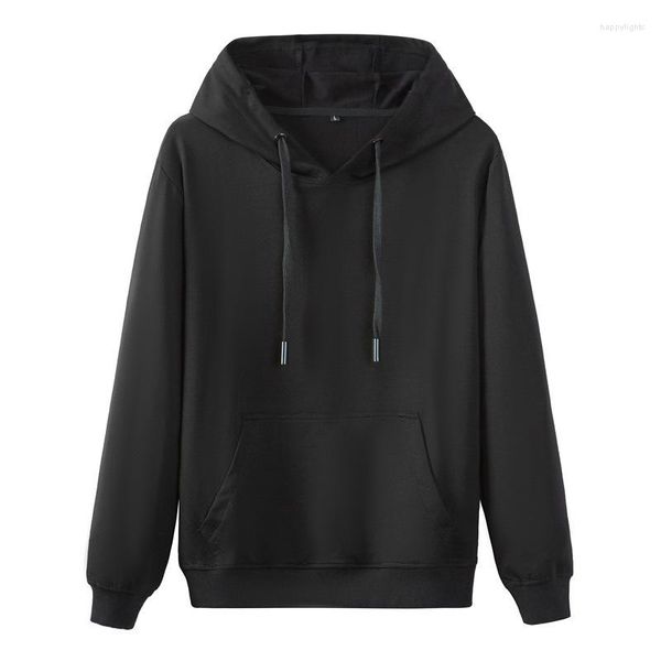 Hoodies masculinos puro algodão com capuz pulôver cor sólida primavera e outono roupas para uso no exterior