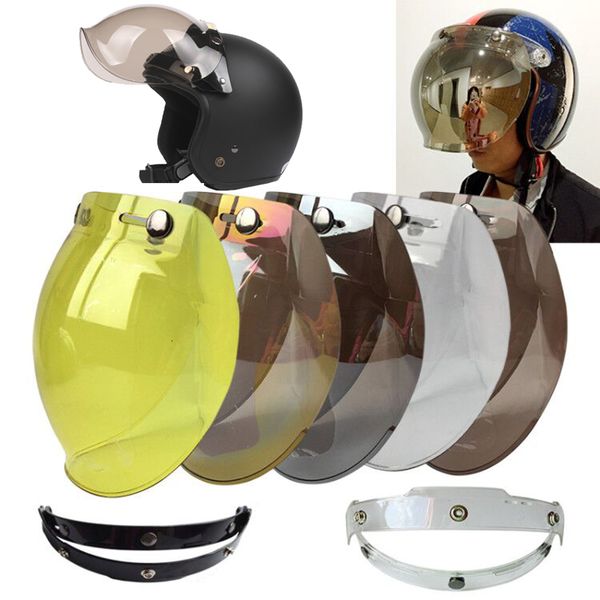 Велосипедные шлемы, шлем с пузырьковым козырьком, высокое качество, открытый мотоцикл, 12 цветов, винтажный щиток для лобового стекла 230923