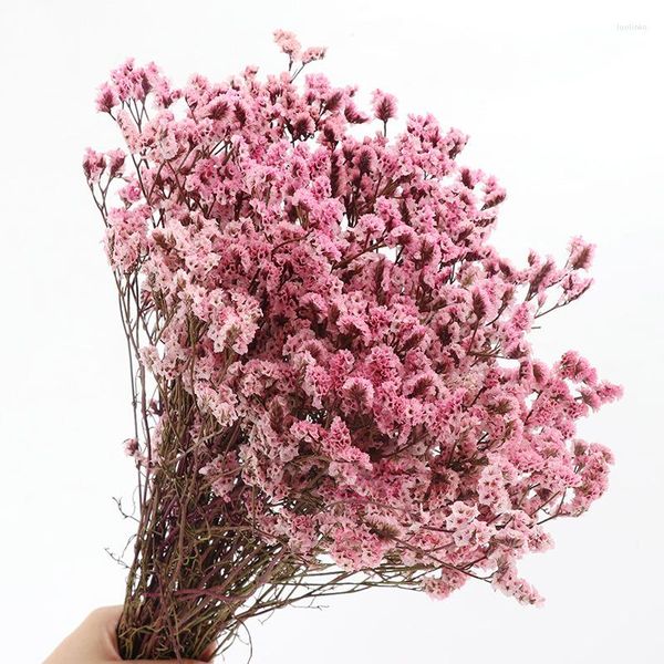 Dekorative Blumen, 35–45 cm/100 g, echte natürliche getrocknete, konservierte Kristallgras-Blumenstrauß, trockenes Liebhaber-Arrangement, Heim-/Hochzeitsdekoration