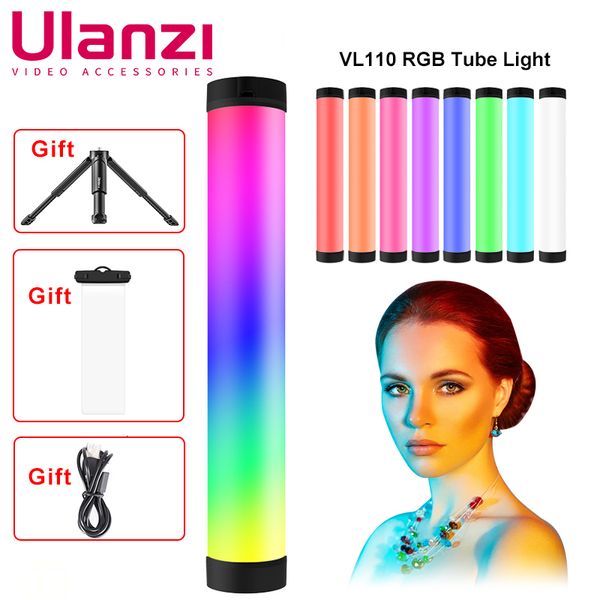 Flash Heads Ulanzi VL110 RGB Tubo Vídeo Wand Light Po LED Stick Vídeo Portátil Estúdio Camping Luz de preenchimento para filmagem e transmissão ao vivo 230922