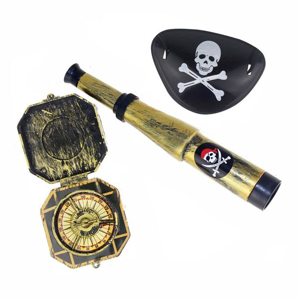 Brinquedos de Halloween 3 Pcs Pirata Tema Brinquedo Crianças Pirata Patch Com Crânio Dress Up Prop Pirata Brinquedo Conjunto Para Halloween Tema Decorações de Festa 230923