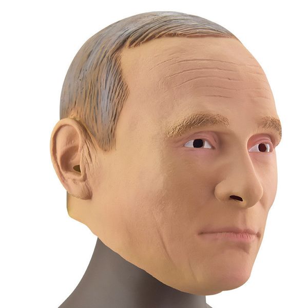 Parti Maskeleri Lateks Gerçekçi Yaşlı Adam Maskesi İnsan Erkek Baş Karnaval Kostüm Elbisesi Rusya Başkanı Vladimir Putin 230923