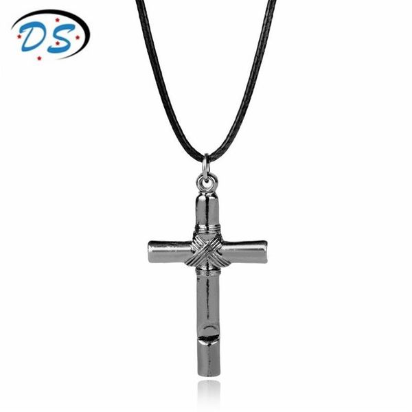 Cosplay jóias anime inferno menina metal cruz colar apito modelo pingentes colares para mulheres meninas presentes chains1801