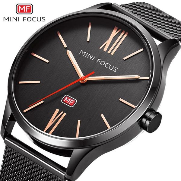 Orologio da uomo al quarzo con maglia in acciaio inossidabile orologio da polso di alta moda boutique casual orologi neri Relojes Waches orologi da polso245O