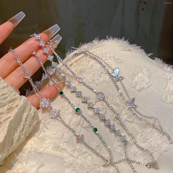 Sacchetti per gioielli Moissanite sintetica Dream Manor Luminoso e costoso Princess Wind Rope Bracciale con zirconi micro-intarsiato Dolce