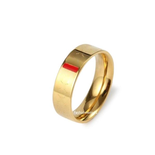 amore anello intagliato anelli da uomo design classico gioielli da donna Acciaio al titanio Lega placcato oro Oro Argento Rosa Non tramonterà mai larghezza 6MM s214J