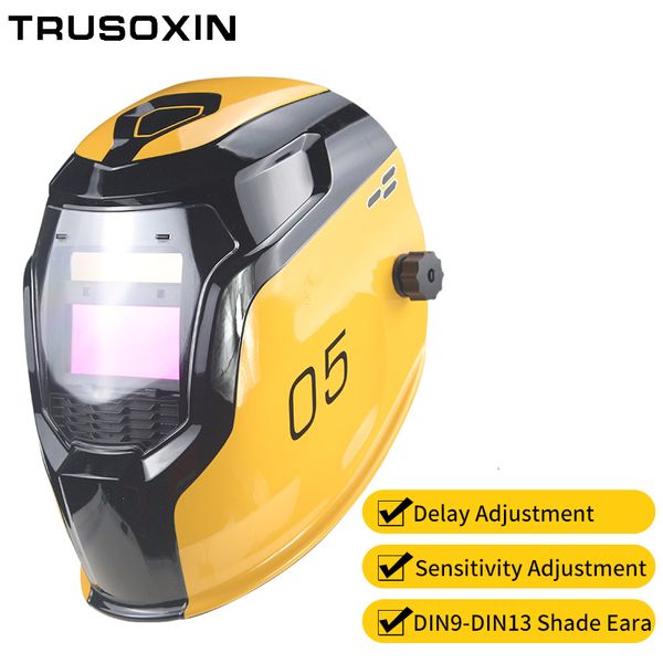 Caschi da ciclismo La batteria solare al litio intelligente si scurisce automaticamente TIG MIG MMA MAG Casco con maschera per saldatura True Color e foglio di protezione per PC 230923