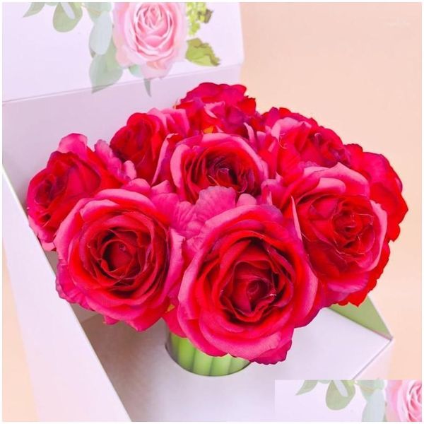 Penne gel all'ingrosso 32 pezzi / lotto panno di plastica penna fiore rosa rossa cancelleria creativa acqua dolce inchiostro segno matrimonio ragazze festa di compleanno Otjgx