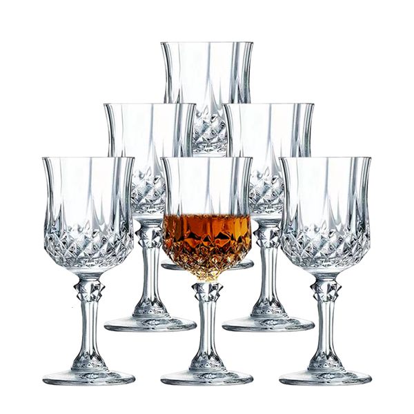 Bicchieri da vino Set di 6 calici in vetro con design in rilievo Bicchieri vintage per bomboniere di anniversario di matrimonio 230923