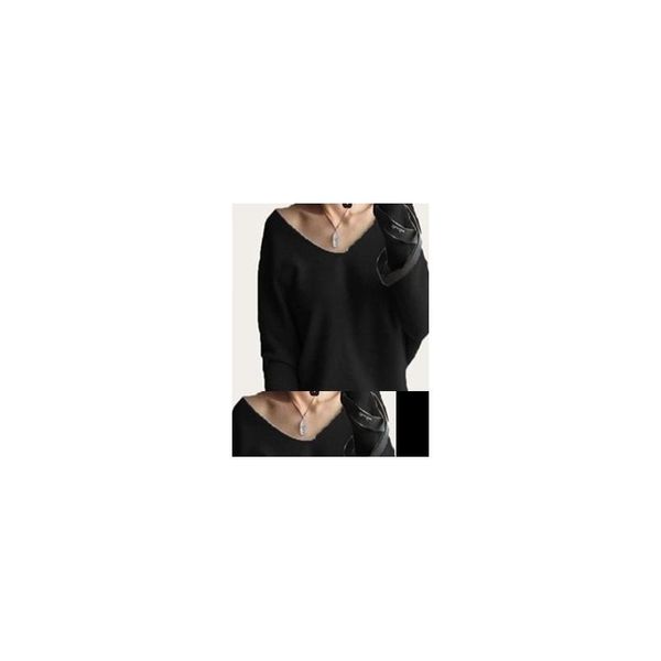 Suéteres femininos primavera outono cashmere mulheres moda sexy com decote em v tarambola solta 100% lã batwing manga plus size malha tops 20092 dheld