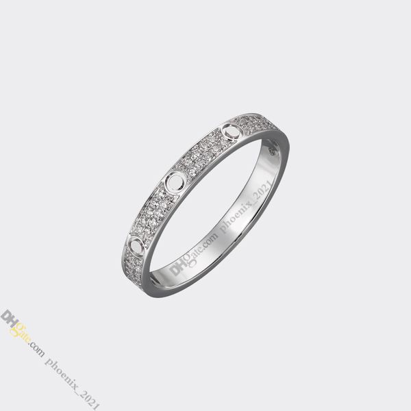 Designer de jóias de designer Ring Jewelry For Women Love Ring Ring Ring Diamond Pave Titanium Steel Rings Gold-Bip-thon Never Fading não alérgico, Silver Ring, Store/21621802