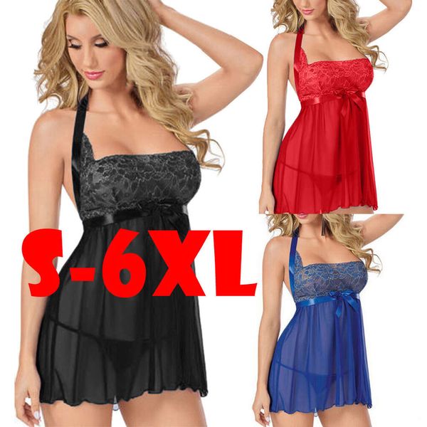 S-6xl Donne Sexy Plus Size Giarrettiera Babydoll Chimica Blind Fold Lingerie Lenceria Sensuale Mujer Gorditas Lingerie Sexy Pornos Vestito