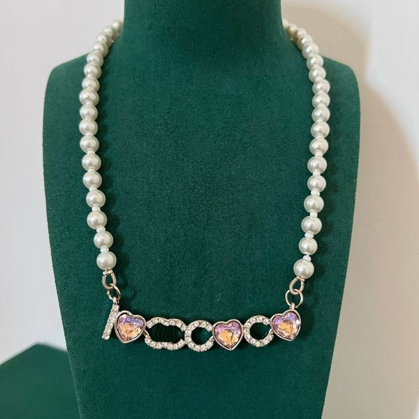 Schwarze Luxus-Kettenanhänger-Halskette, Boutique-Perlen-Liebes-Halskette, 18 Karat Gold, hochwertige Geschenk-Halskette, Designer-Marken-Charm-Schmuck