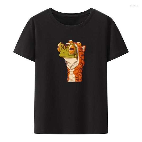 Damen T-Shirts Tigermantel Frosch Baumwolle T-Shirts Drucken Neuheit Bedrucktes T-Shirt Top Freizeit Camisa Hipster Sommer Camiseta Hombre Kreativ