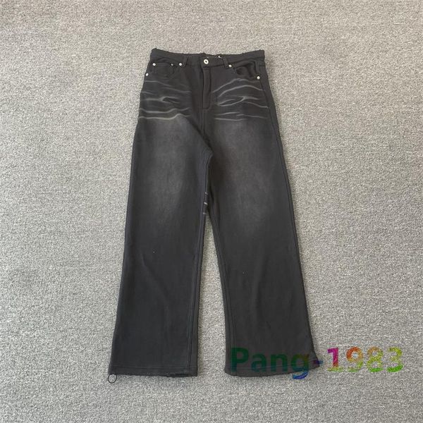 Pantaloni da uomo Grailz nero lavato Uomo Donna 1: 1 Jeans imitazione di alta qualità Struttura Pantaloni larghi casual a gamba dritta