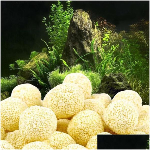 Dekorationen Aquarium Pflanzen Poröse Keramik Filtermedien Netzbeutel Biologische Kugel Aquarium Pflanzendekoration Landschaft Ornament Drop D Otfpp