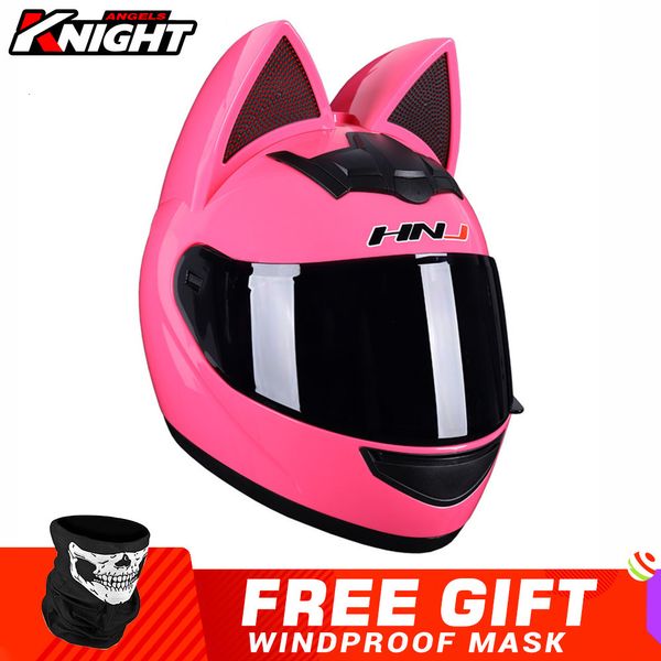 Caschi da ciclismo HNJ Casco da motociclista Casco Moto Off road Rimovibile Cat Ear Four Seasons Traspirante Motocross Uomo Donna 230923