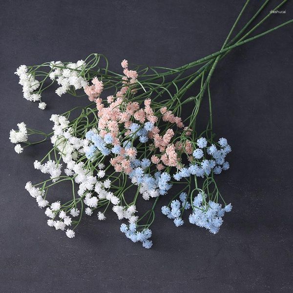 Dekorative Blumen, künstlicher Kunststoff-Gypsophila-Zweig, Restaurant-Dekoration, Simulationsblume, mehrköpfig, rosa Babysbreath, gefälschte grüne Pflanze