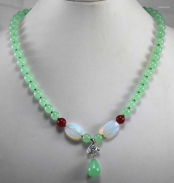 Ожерелья с подвесками оптом/в розницу 8 мм светло-зеленый/красный нефритовое ожерелье красивый натуральный нефрит модные украшения