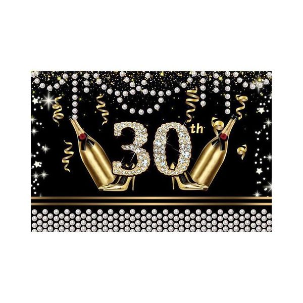 Parti Dekorasyon Doğum Günü Arka Plan Dekor Mutlu 30. 40th 50th Adt 30 40 50 Yıllık Yıldönümü Malzemeleri Teslimat Ev Bahçesi FE OT0SN