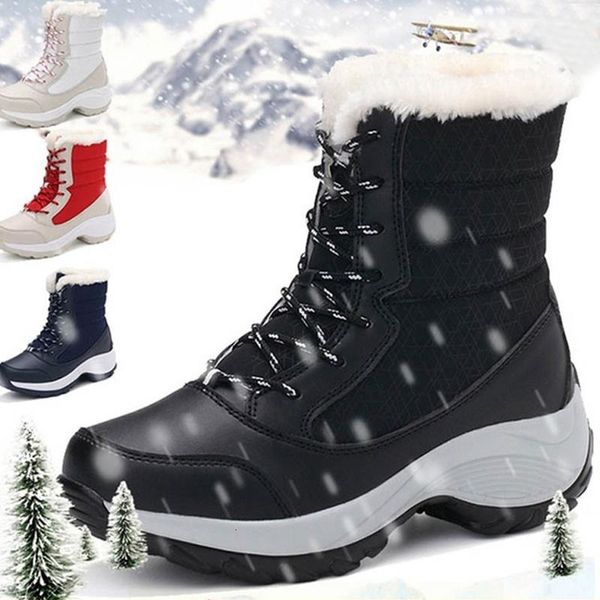 Warme Knöchel wasserdichte Schneestiefel für Plüsch 636 Frauen weibliche Winterschuhe Stiefel Botas Mujer 230923 120