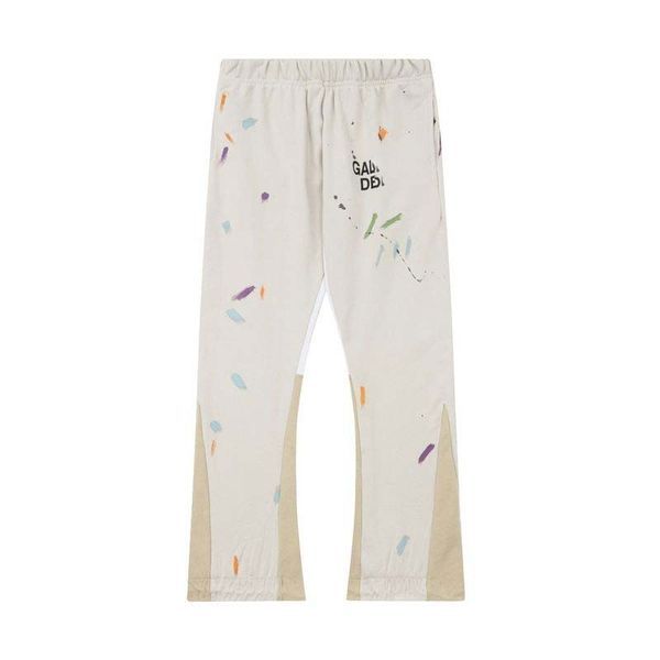 Pantaloni micro-svasati con graffiti patchwork per uomo e donna, pantaloni larghi e sportivi da strada e pantaloni della tuta