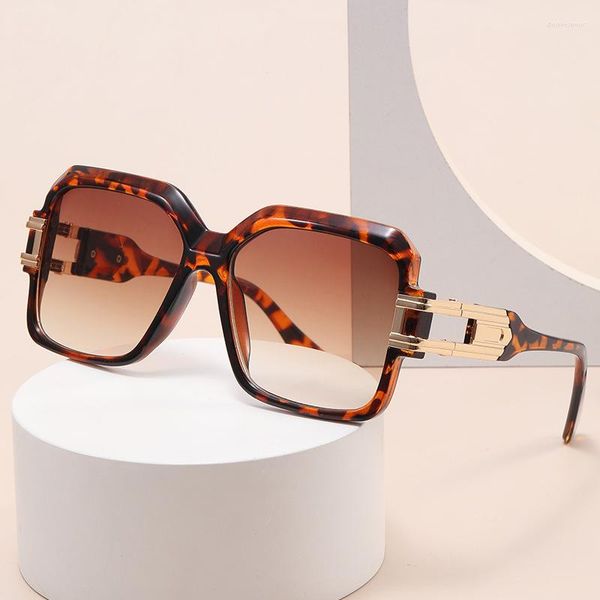 Óculos de sol de alta qualidade design quadrado quadro para homens mulheres famosa moda condução uv400 leopardo óculos de sol unisex óculos tons