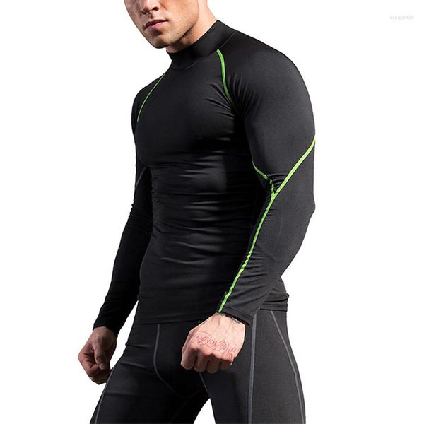 Magliette da uomo Douhoow Fitness Magliette sportive a maniche lunghe Corsa Top da allenamento ad asciugatura rapida Vestibilità slim Compressione Atletica all'aperto