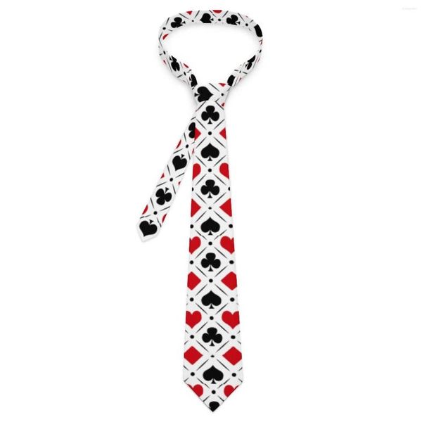 Arco laços coração poker gravata vermelho preto xadrez gráfico pescoço elegante colar para adulto uso diário festa gravata acessórios