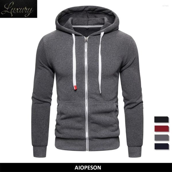 Felpe con cappuccio da uomo Felpa con cappuccio in cotone di qualità di marca da uomo Solid Casual in pile spesso Felpe primaverili Fashion Slim Fit con cappuccio