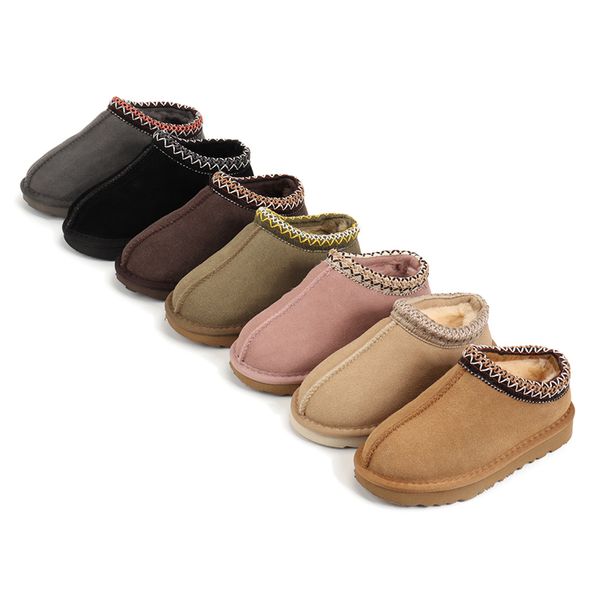 Crianças Botas de Neve Tasman Chinelos Tazz Mostarda Semente Fur Slides Austrália Clássico Slip-on Inverno Sapatos de Bebê Chirdren Bota Australiana Tamanho 21-35