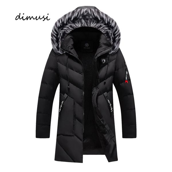 Herren Daunenparkas DIMUSI Winter Lange Jacke Mode Männer Pelzkragen Thermische Klassische Mäntel Lässige Warme Windjacke Gepolsterte Kleidung 230923