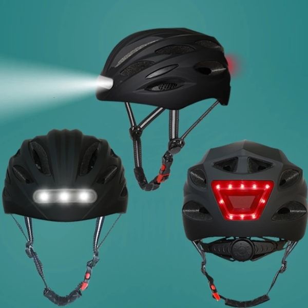 Fahrradhelme LED-Lampe Fahrradhelm mit Rücklicht Intergrallymolded Outdoor Sport Reiten Motorrad Fahrradausrüstung 230922