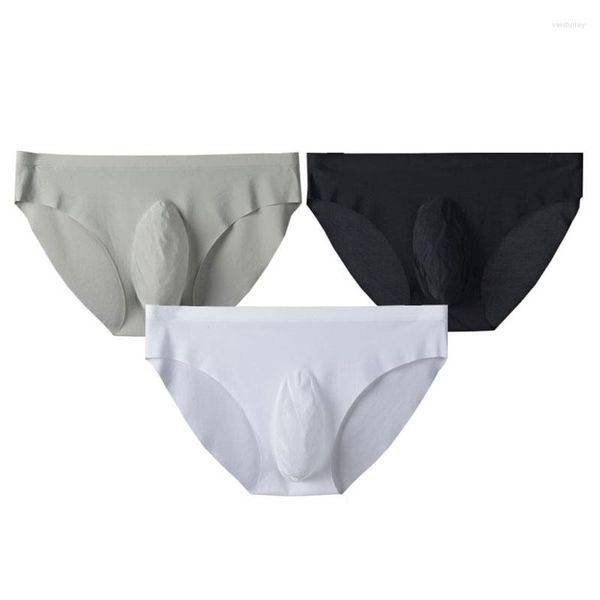 Cuecas masculinas sexy gelo seda g-string tanga respirável sumemr mens calcinha briefs masculino calcinha sem costura macio