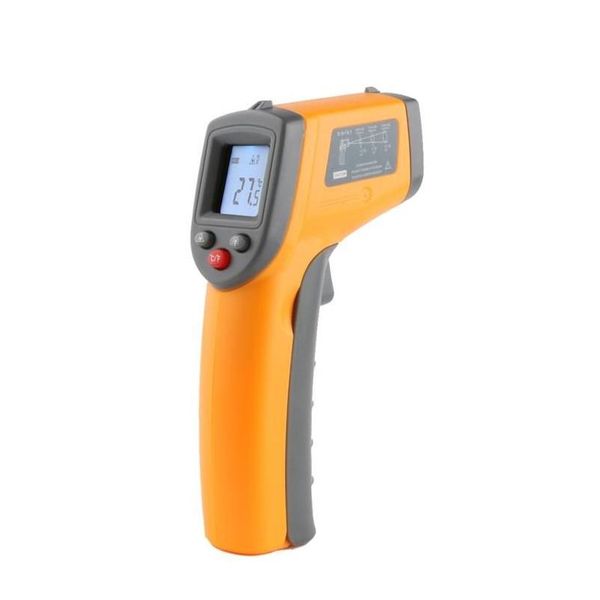 Strumenti di temperatura Termometro a infrarossi laser digitale senza contatto all'ingrosso -50360C -58680F Pirometro Tester per pistola a punto IR Gs320 Dhstz