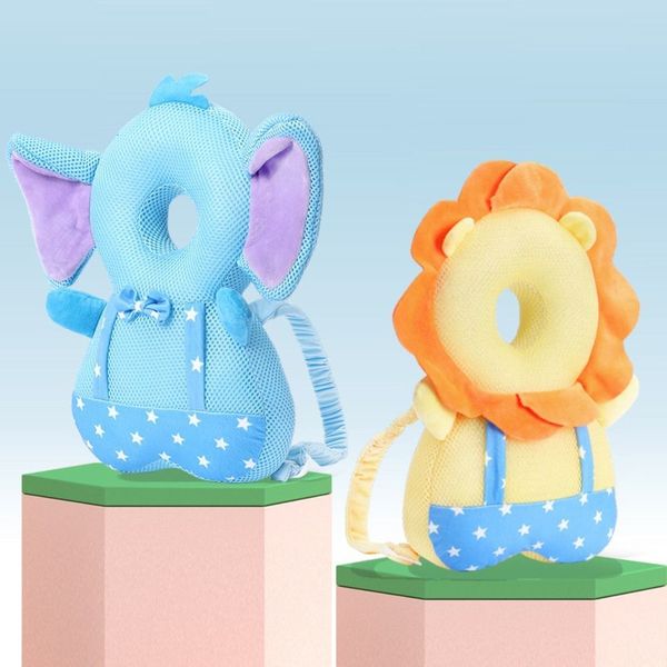 Cuscini Protezione per la testa del bambino in cotone Simpatico cinturino regolabile Zaino morbido Design a forma di animale Cuscino per dormire Bambino Bambini 230923