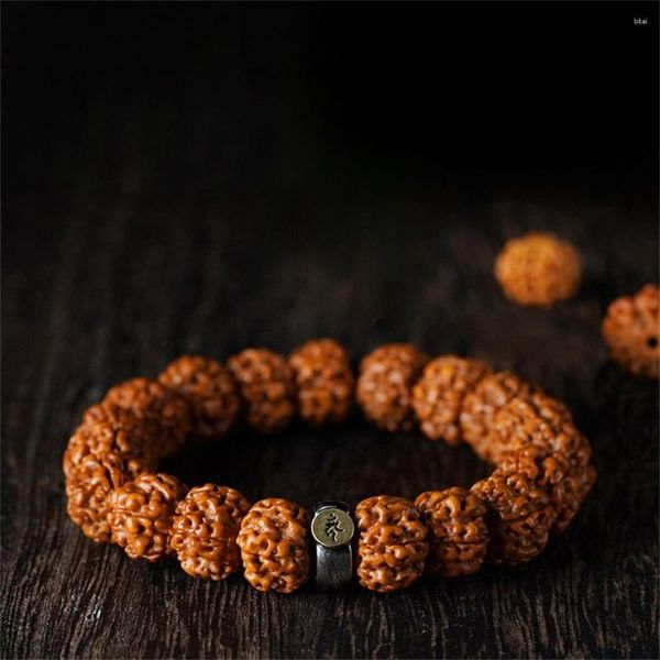 Strand natureza vajra bodhi rudraksha pulseiras yoga cura oração charme pulseira meditação budismo tibetano feminino jóias