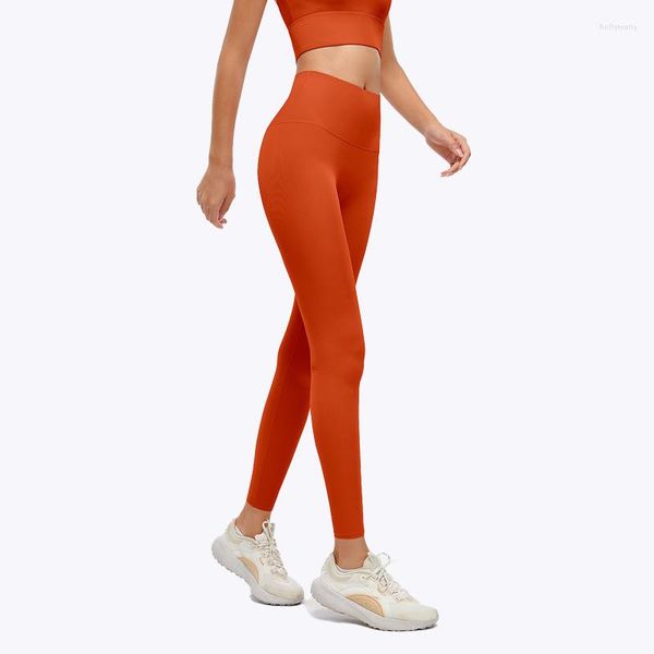 Pantaloni attivi Logo personalizzabile Yoga a vita alta per donna senza linee scomode Leggings sportivi da palestra ad asciugatura rapida Jogging all'aperto