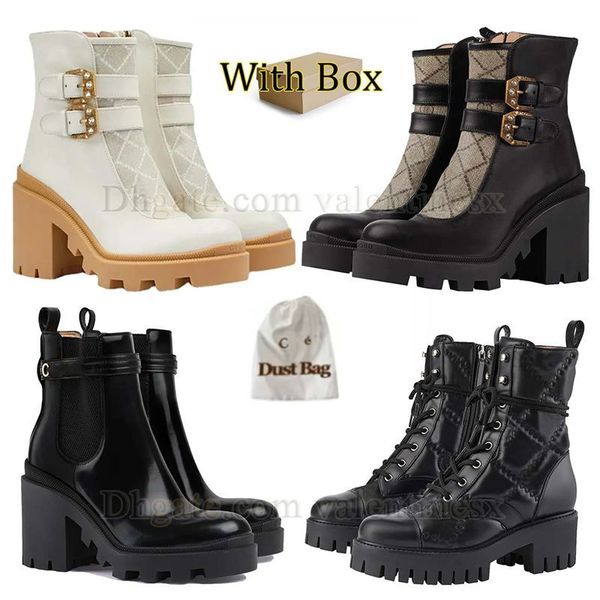 DHgate Hot Martin Boots Donna Desert Boot Stivali da combattimento con cerniera Stivali stringati con tacco alto Stivali alti in pelle Stampa vintage Stivali in gomma tessile Scarpe Oxford Stivali da neve con scatola