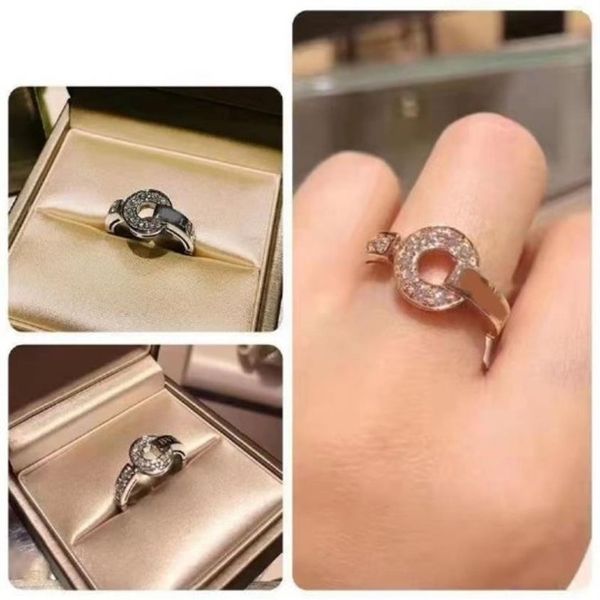 Anel de marca de moda de luxo italiana, anéis de diamante de casamento, anéis de promessa clássicos para casais, anéis de noivado vintage 6 7 8 9 10 crys301f